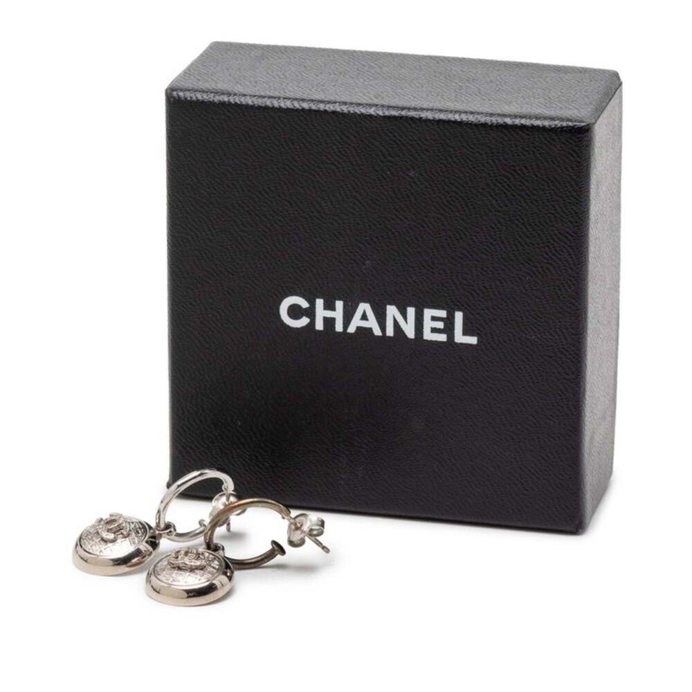 CHANEL Silver Logo Earrings - Picture 4 of 4